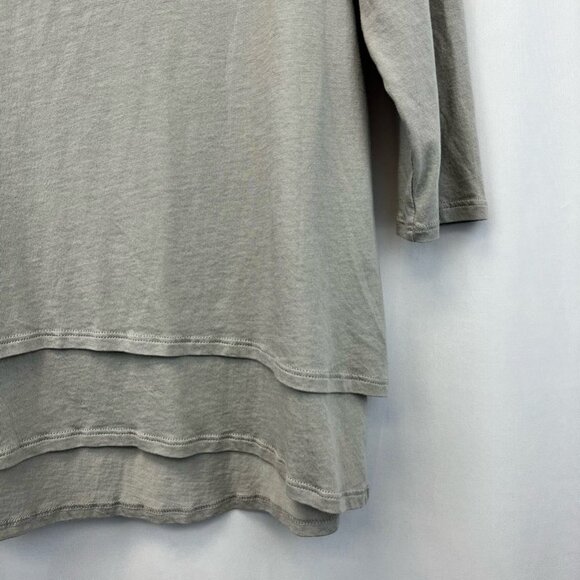 Pure J Jill Womens Elliptical Layered Blouse Top Gray Scoop Neck Petites PS - Picture 8 of 11